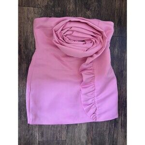 Wicked X Forever 21 Premium Pink Strapless Dress Huge Rosette Plus Size 0X Lined